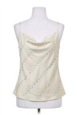 NEW MYSTREE embellished cowl neck cami top in ivory
